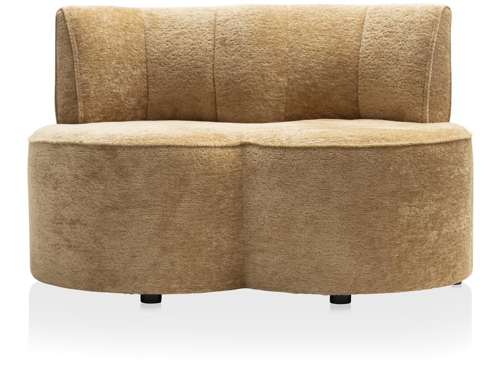 Coco Maison Sofa 2-sitzer COCO MAISON ca. B120 H74 T71 cm in Stoff Lecce oker