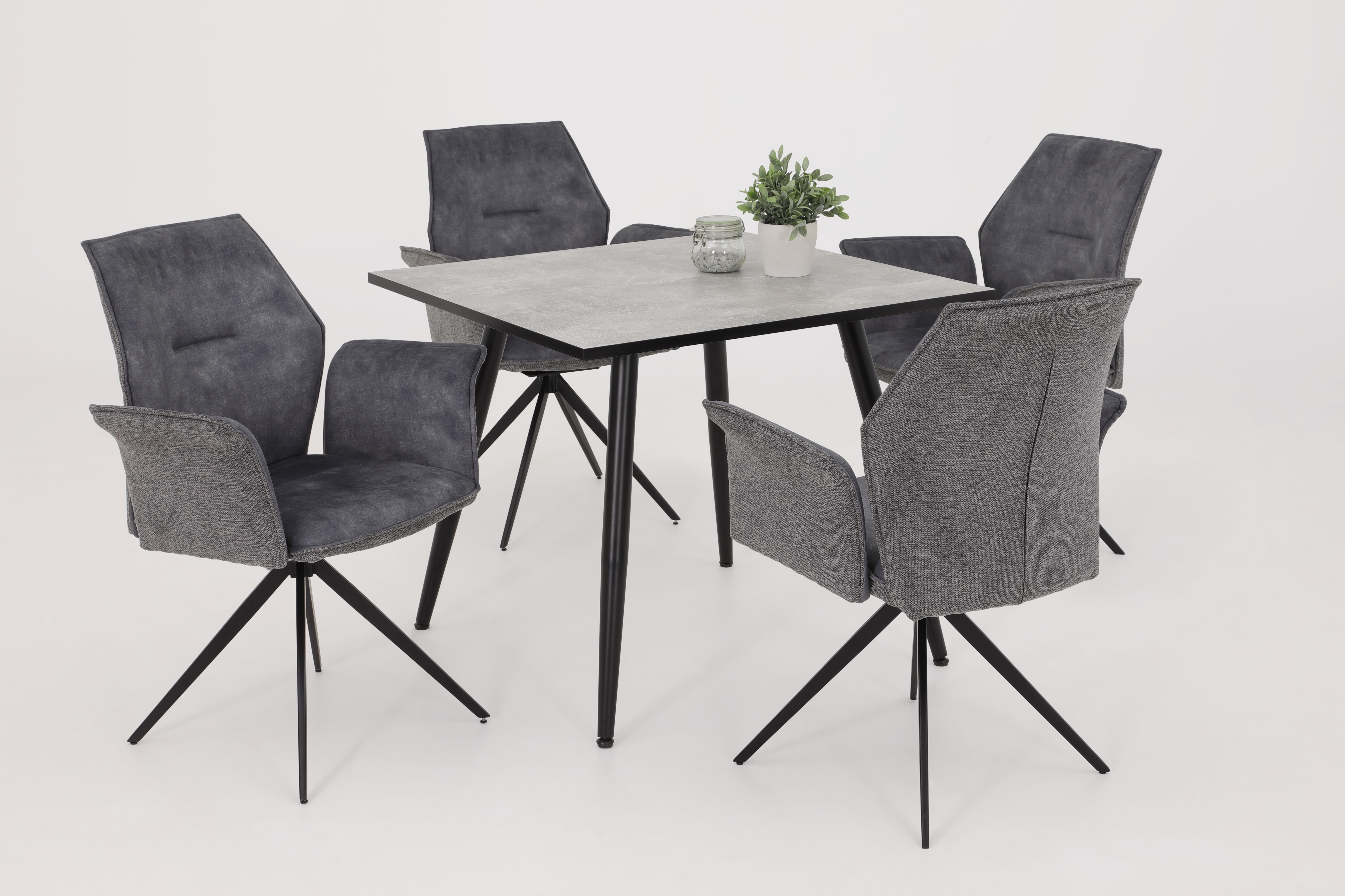 Stuhl Susanne in Stoff Vintage grau