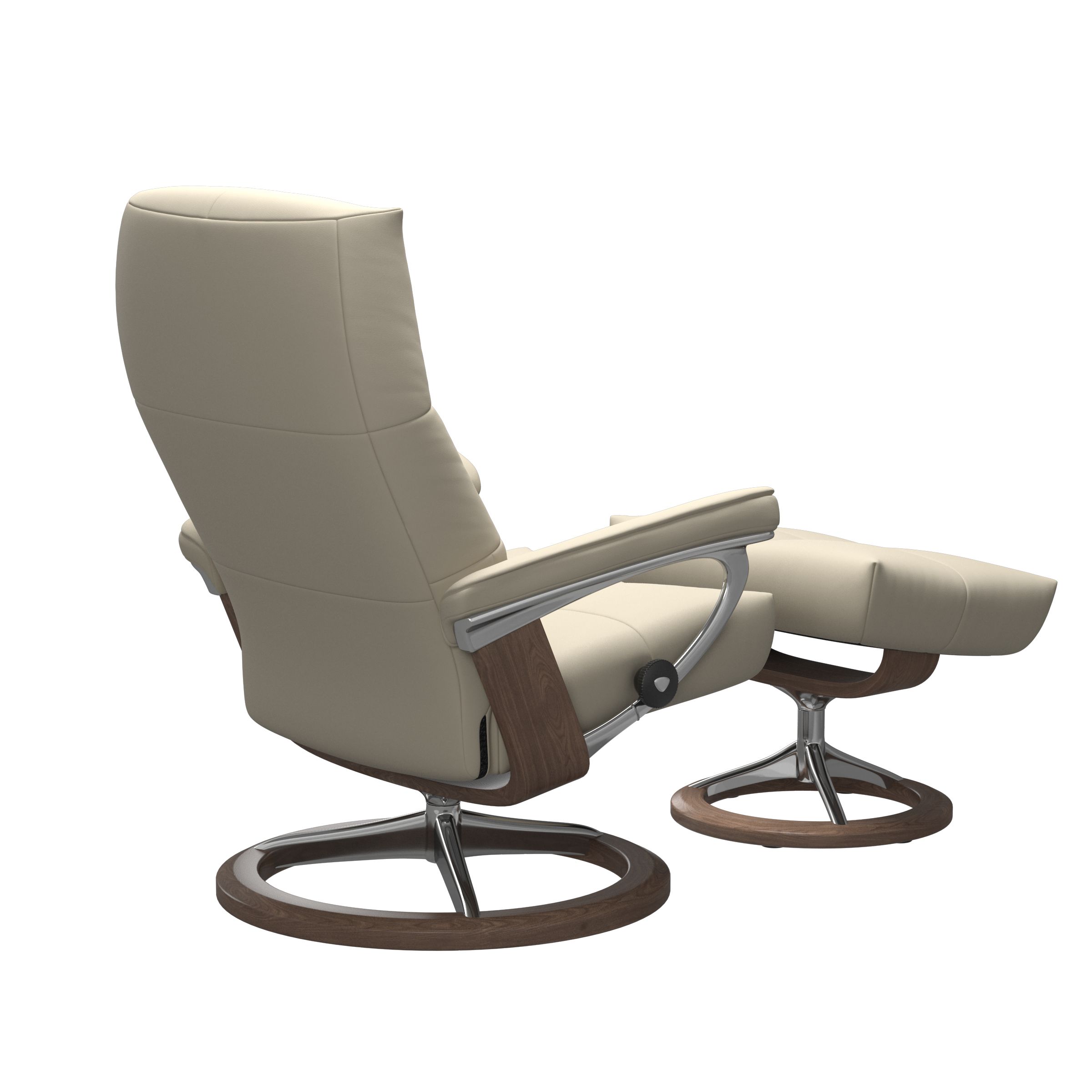 Stressless Sessel mit Hocker DAVID SIGNATURE (L) in Leder Batick cream
