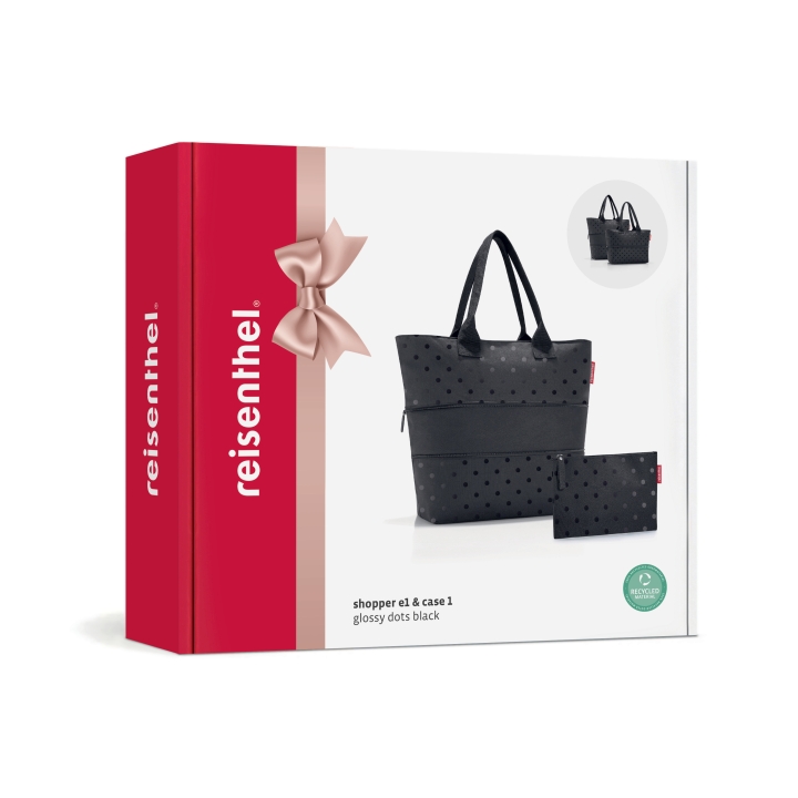 Reisenthel SHOPPER E1 SET #1 in Farbe glossy dots black, Tasche, Zubehör, Handtasche, Tragetasche