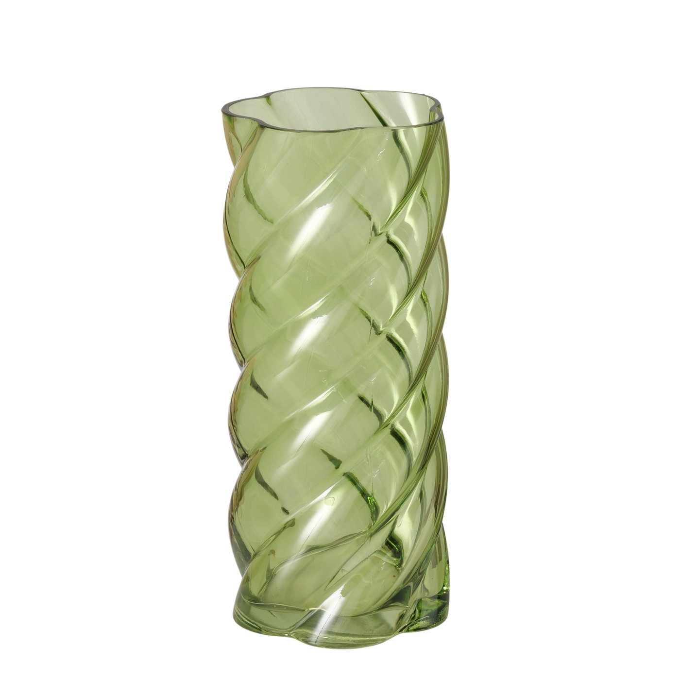 Boltze Vase Curvo in Farbe Glas lackiert hellgrün