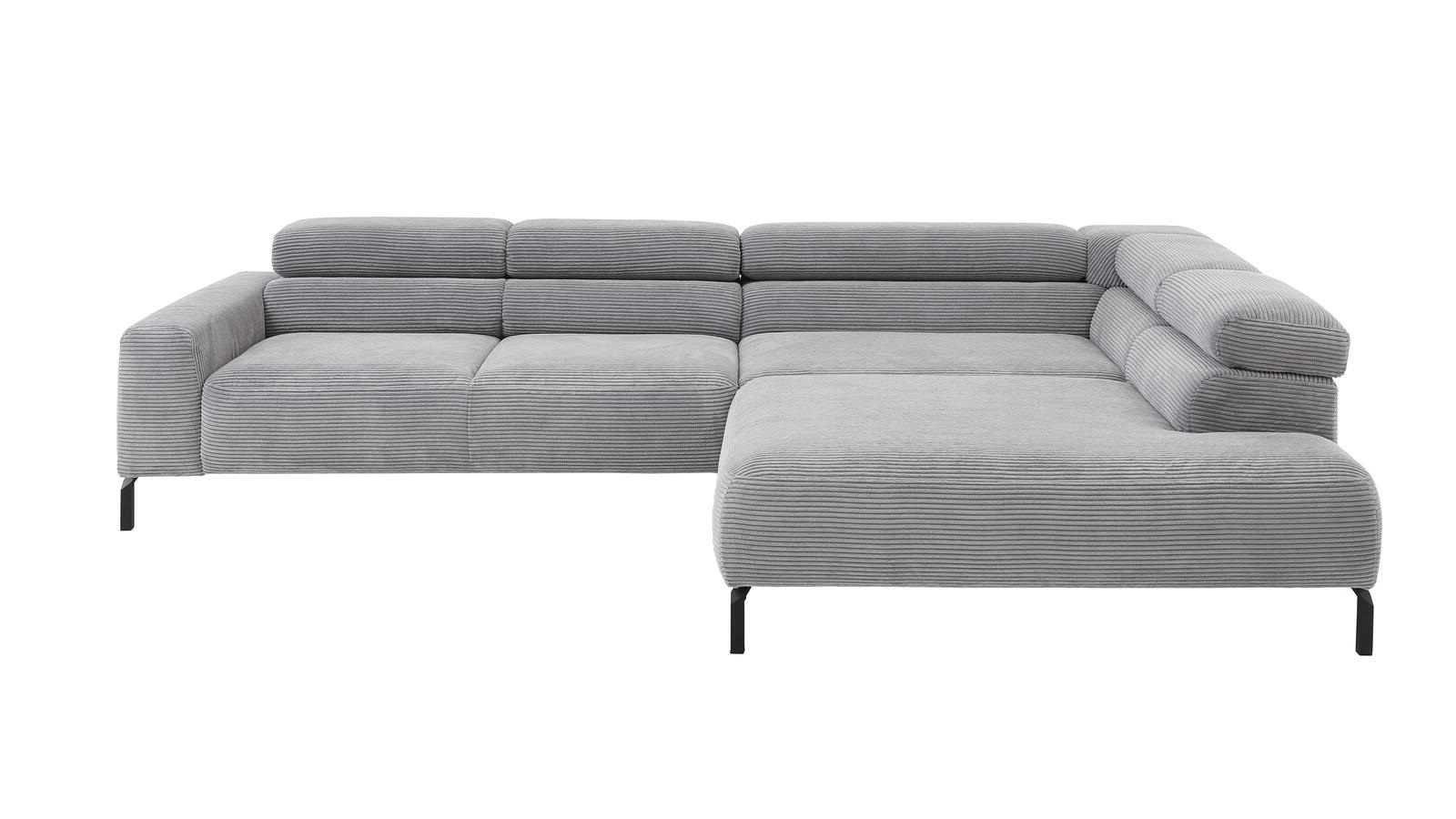 Polsterecke SPRING ca. 276x219cm in Stoff Cord grey, Couch, Mobiliar