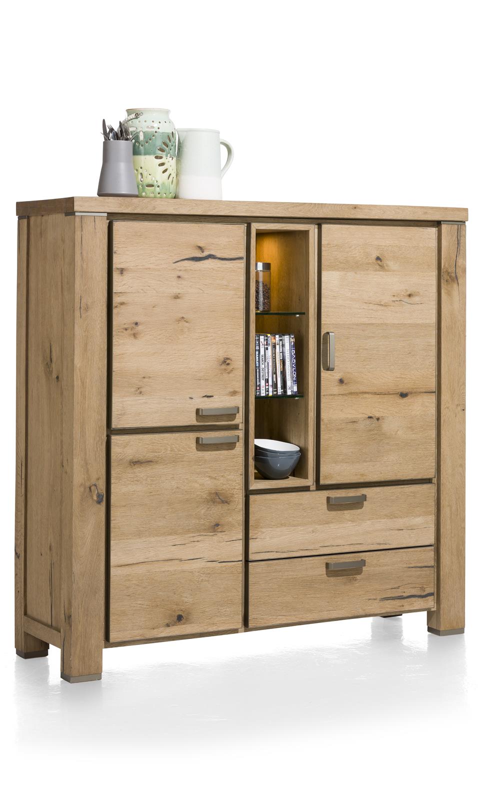 Habufa Highboard CANOVA ca. 140x140x45cm in Railway brown
