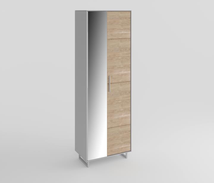 Dielenschrank KAI in Dielenschrank KAI in Eiche Bianco massiv, Kreidefarben