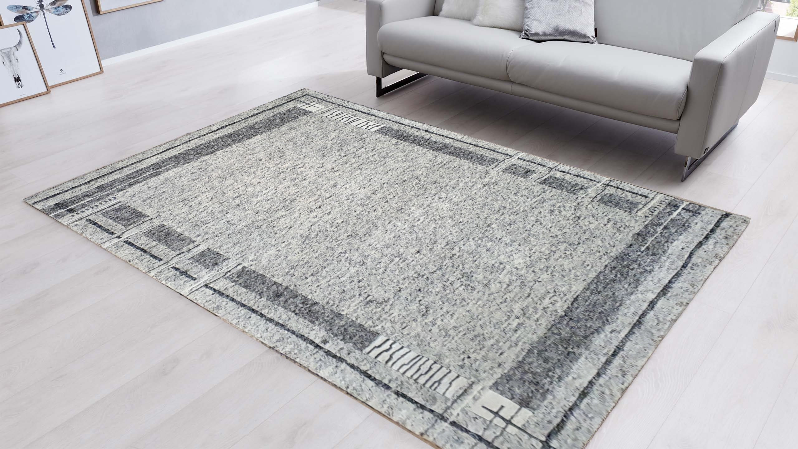 Interliving Teppich R-8110 ca. 70x140cm in Farbe hellgrau