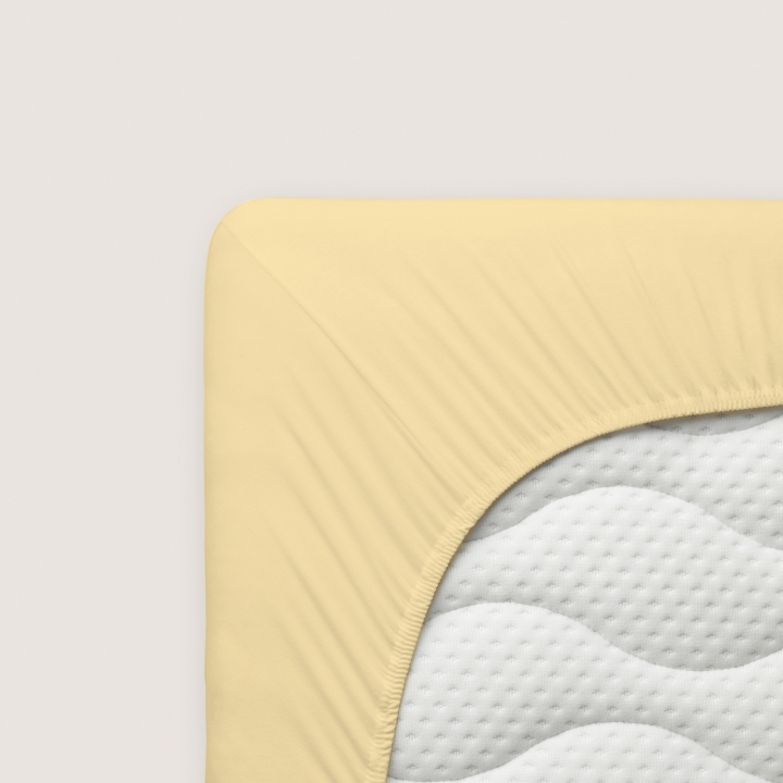 Schlafgut Casual Spannbettlaken ca. 90x190-100x200cm in Farbe Yellow Mid