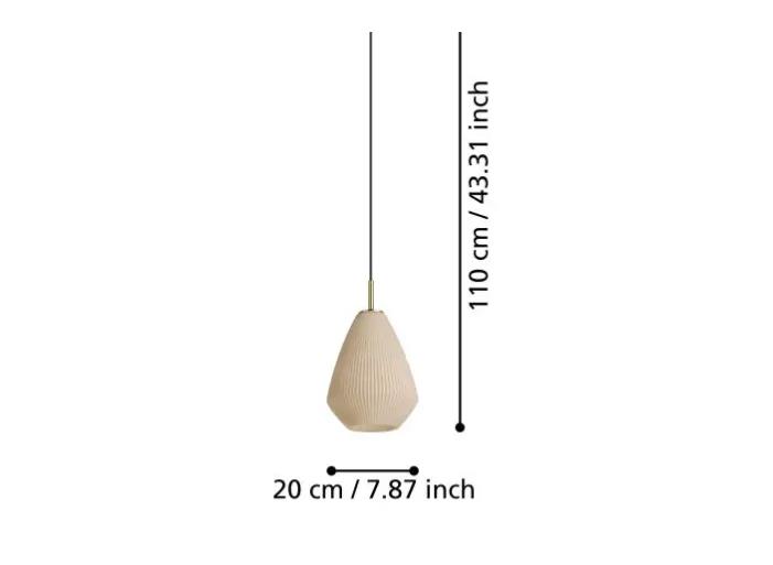 Eglo Leuchten Pendelleuchte CAPRAROLA in Stahl messing gebürstet, Lampe