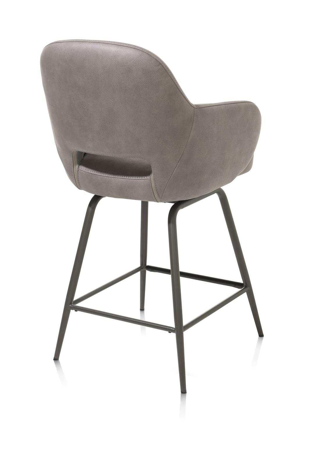 Henders & Hazel Barstuhl NIKOLAS ca. B57 H100 T59 cm in Stoff Mikrof. Pala leber