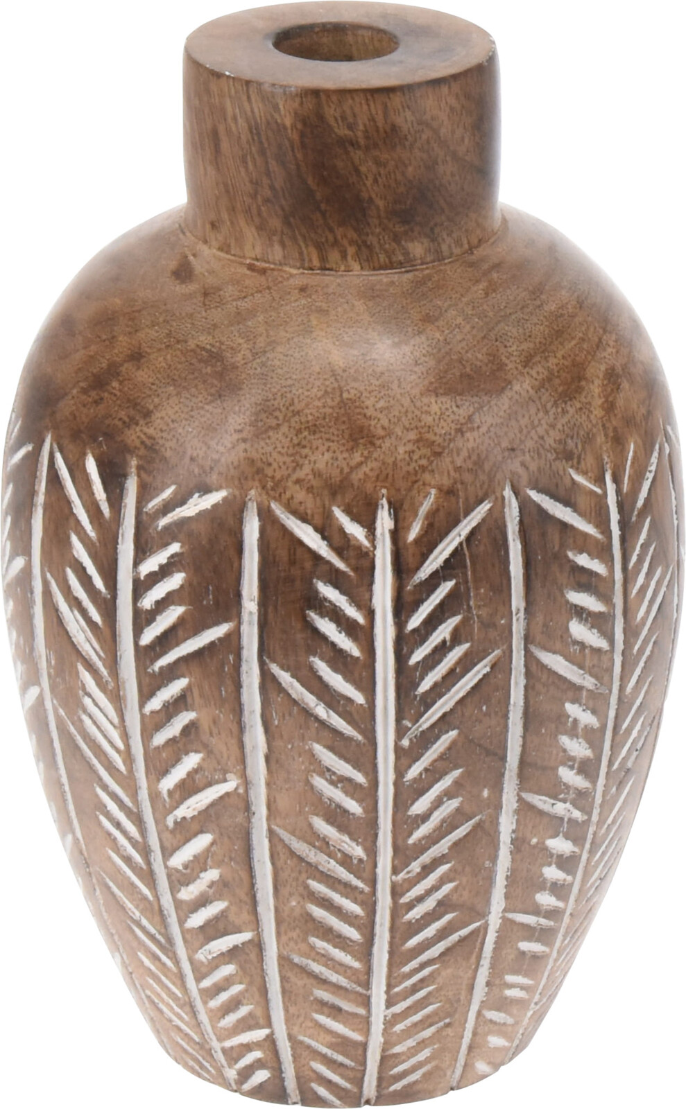 Vase 18 cm Holz braun  in , Töpferei, Krug, Vase, Urne, Granate