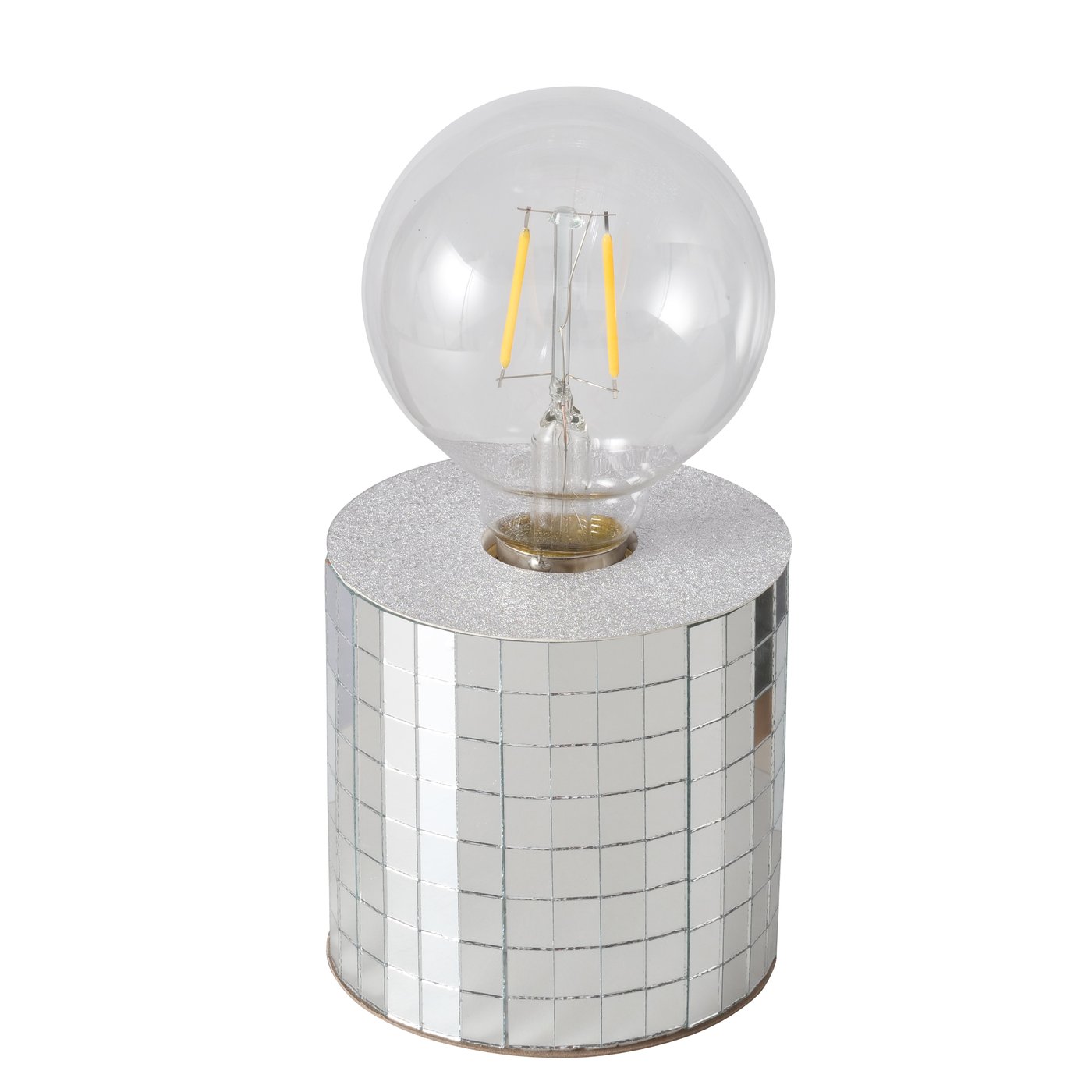 Boltze Tischleuchte Disco in Farbe Materialmix silber