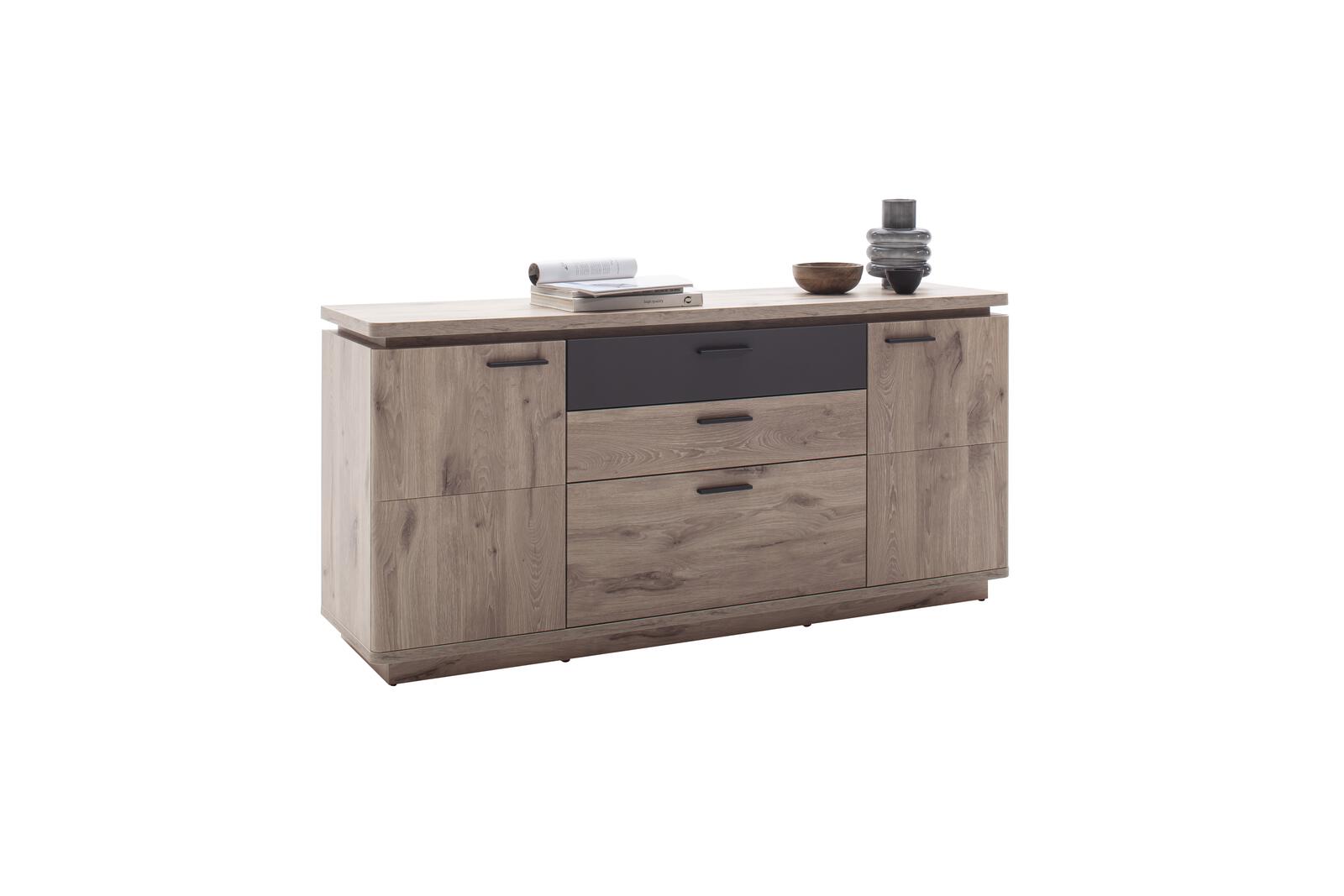MCA Furniture Sideboard MODENA in Viking Oak Nachbildung/Absatz anthrazit