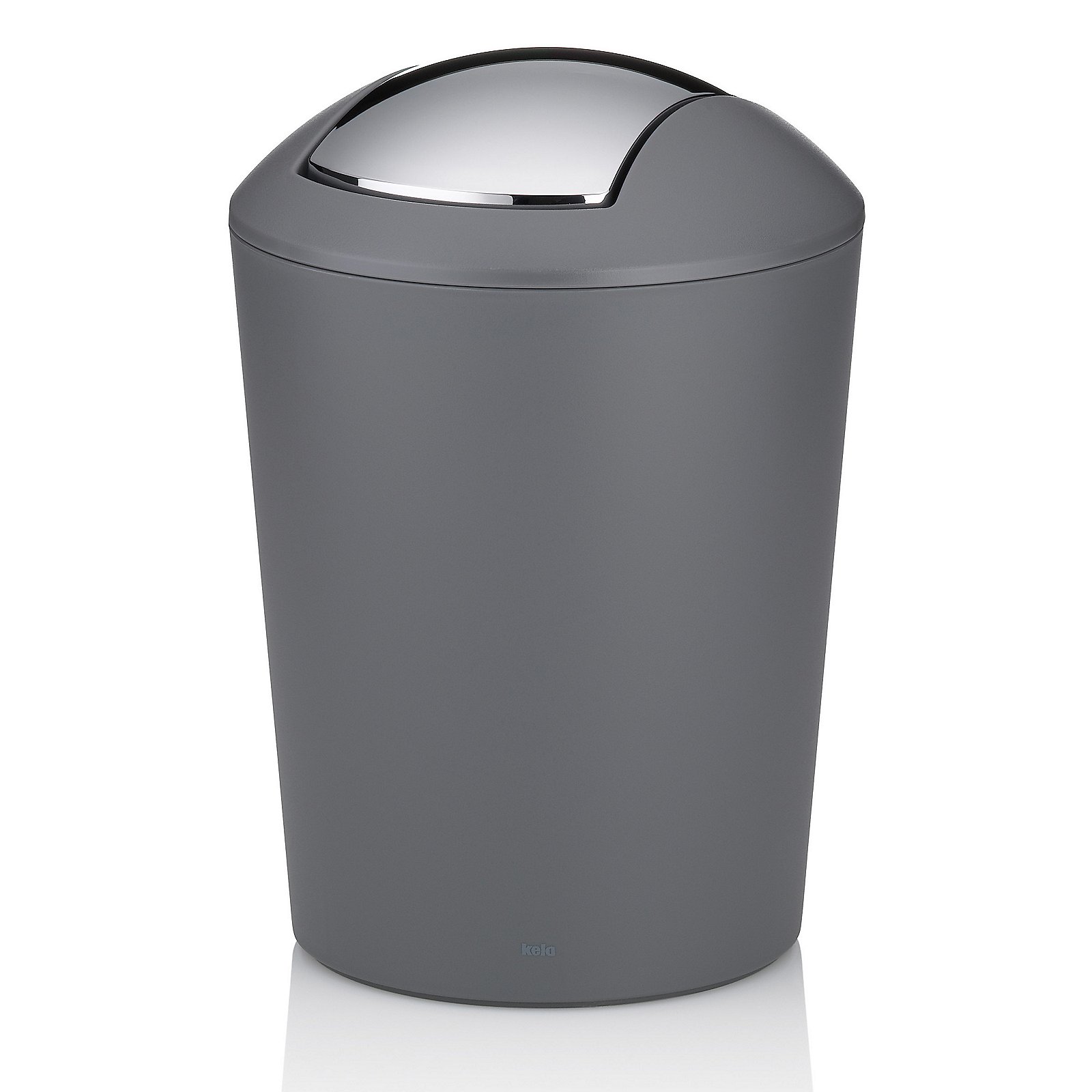 Kela Schwingdeckeleimer Marta  in grau,D 20cm,H 28,5cm,5 Ltr., Zinn, Kann, Mülleimer, Flasche, Shaker