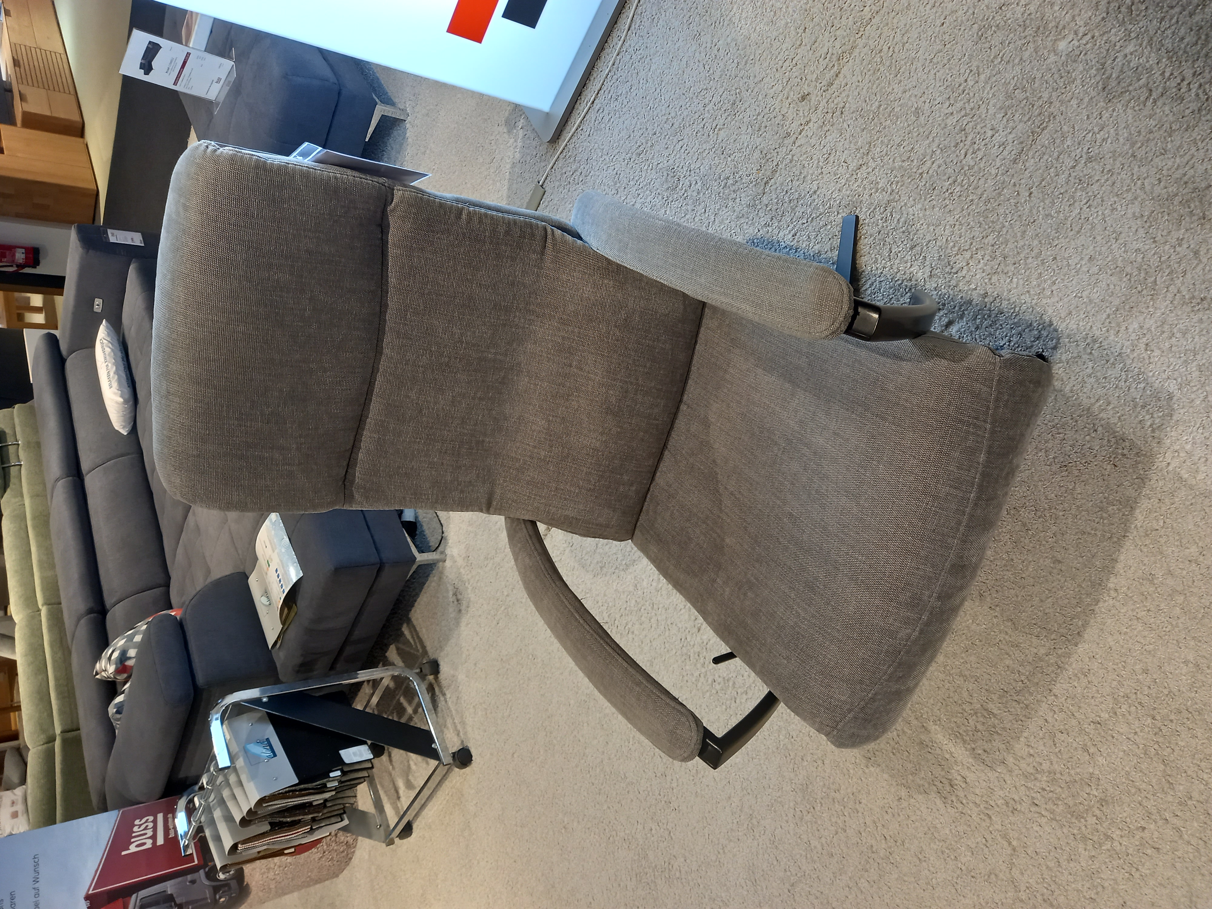 Relaxsessel MM-ZE1062 in Stoff Longlife Easy grey Pg.D, Moebel, Couch, Stuhl, Sessel