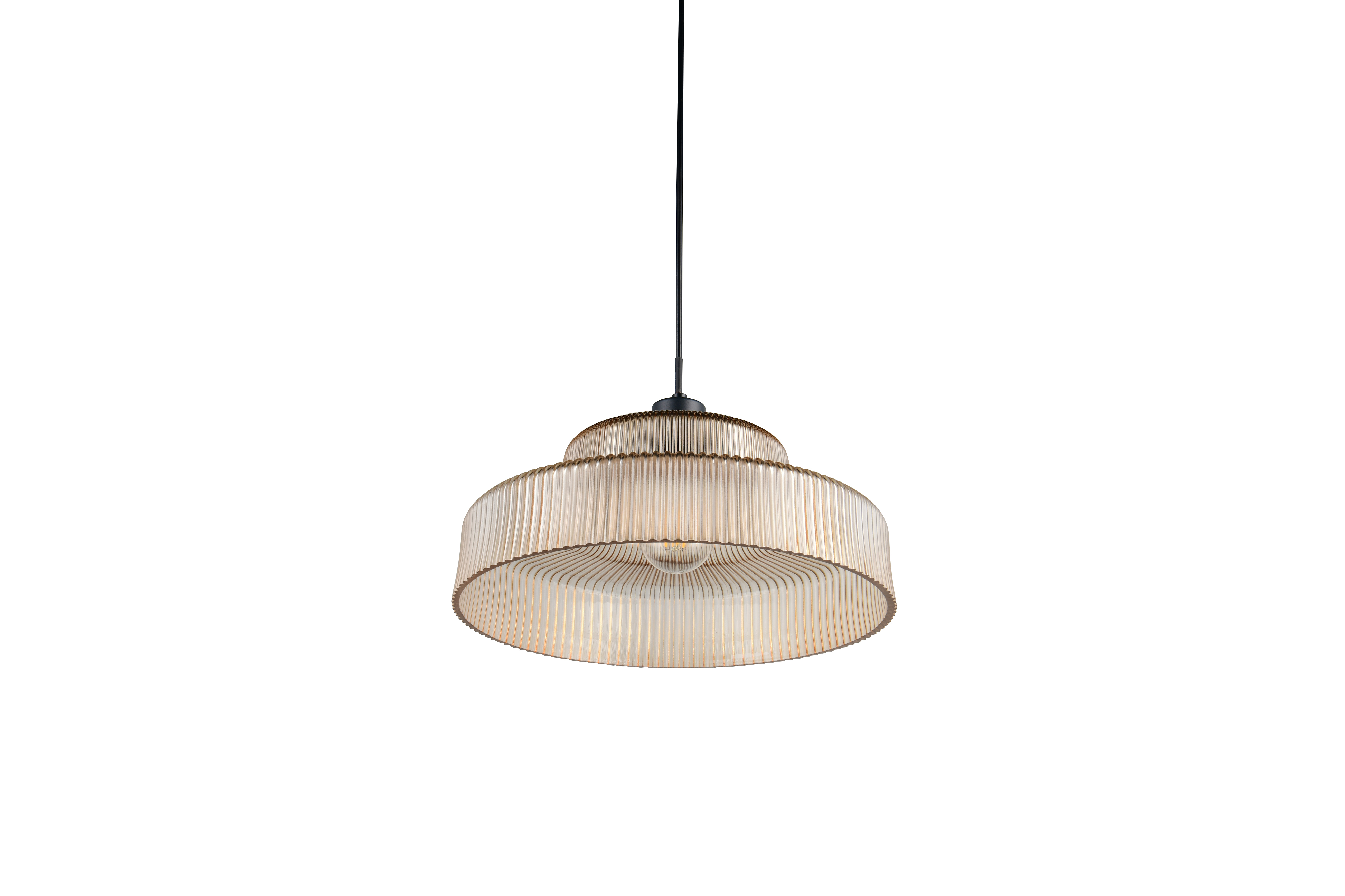 Reality Leuchten Pendelleuchte ABELLA in amberfbg., Glas amberfbg., Leuchte, Lampe