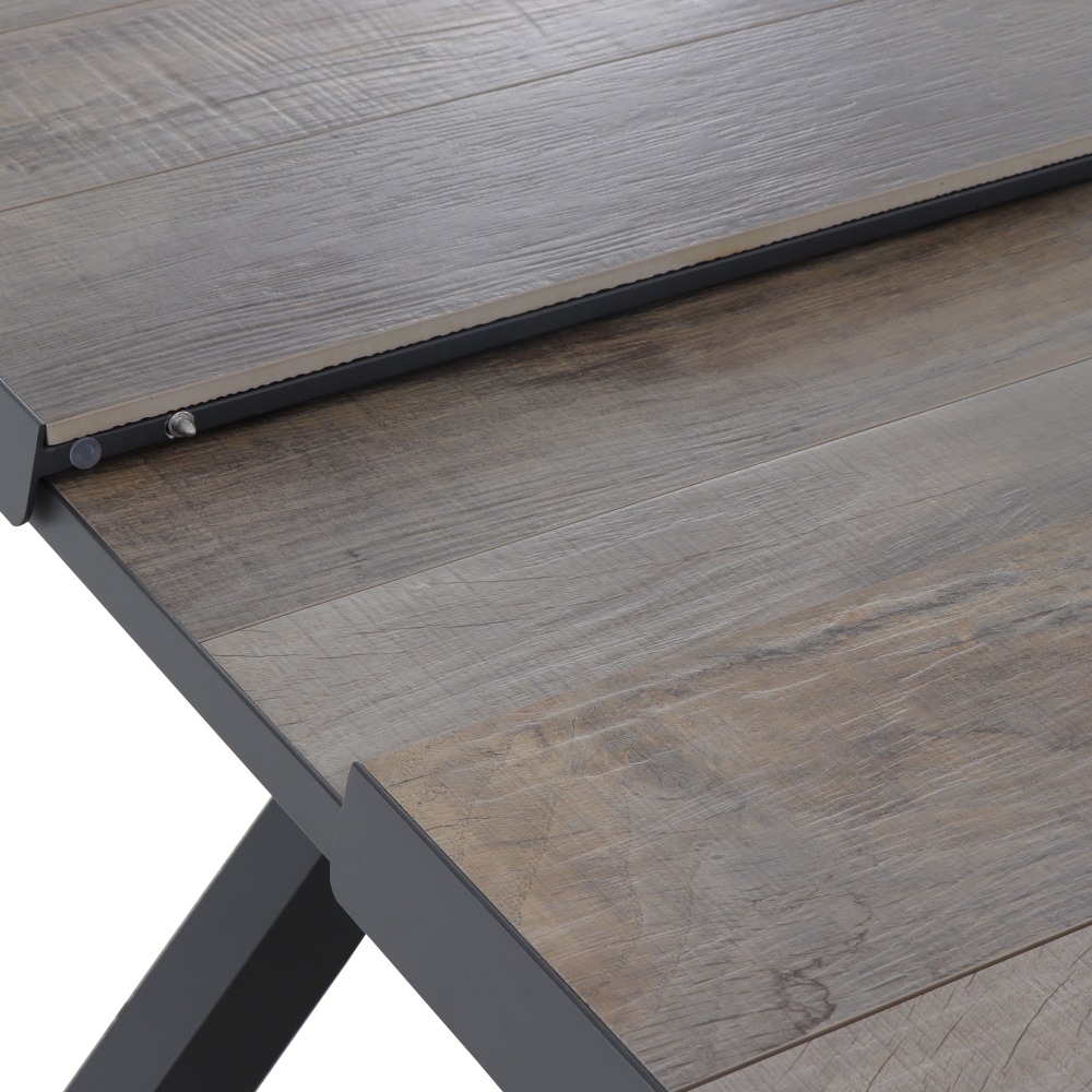 Ausziehtisch SINCRO ca. 160(200)x90cm mit Tischplatte in anthrazit/washed grau, Holz, Tabelle, Kaffeetisch, Hartholz, Tischplatte