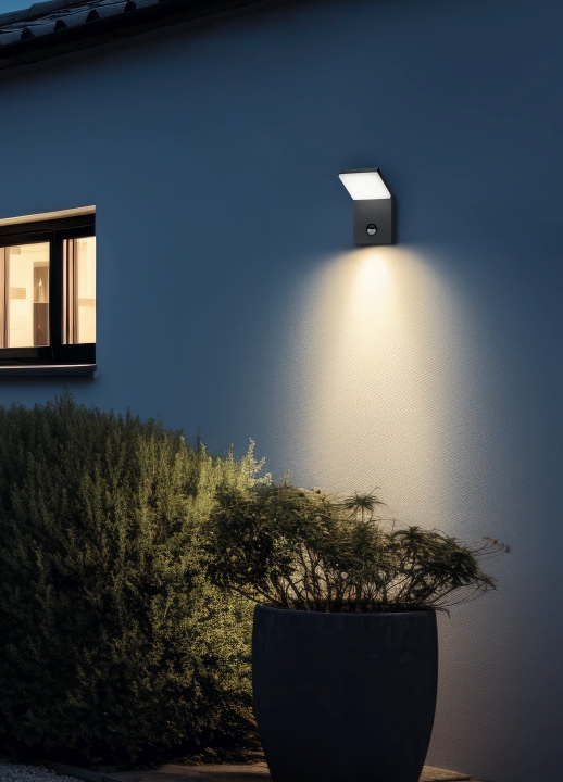 Trio LED-Wandleuchte PEARL in anthrazit, Glas Kunststoff weiß