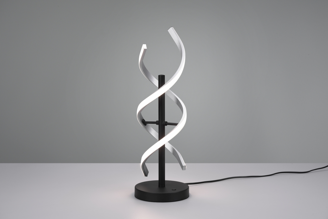 Trio LED-Tischleuchte SEQUENCE in Aluminium gebürstet, Kunststoff weiß