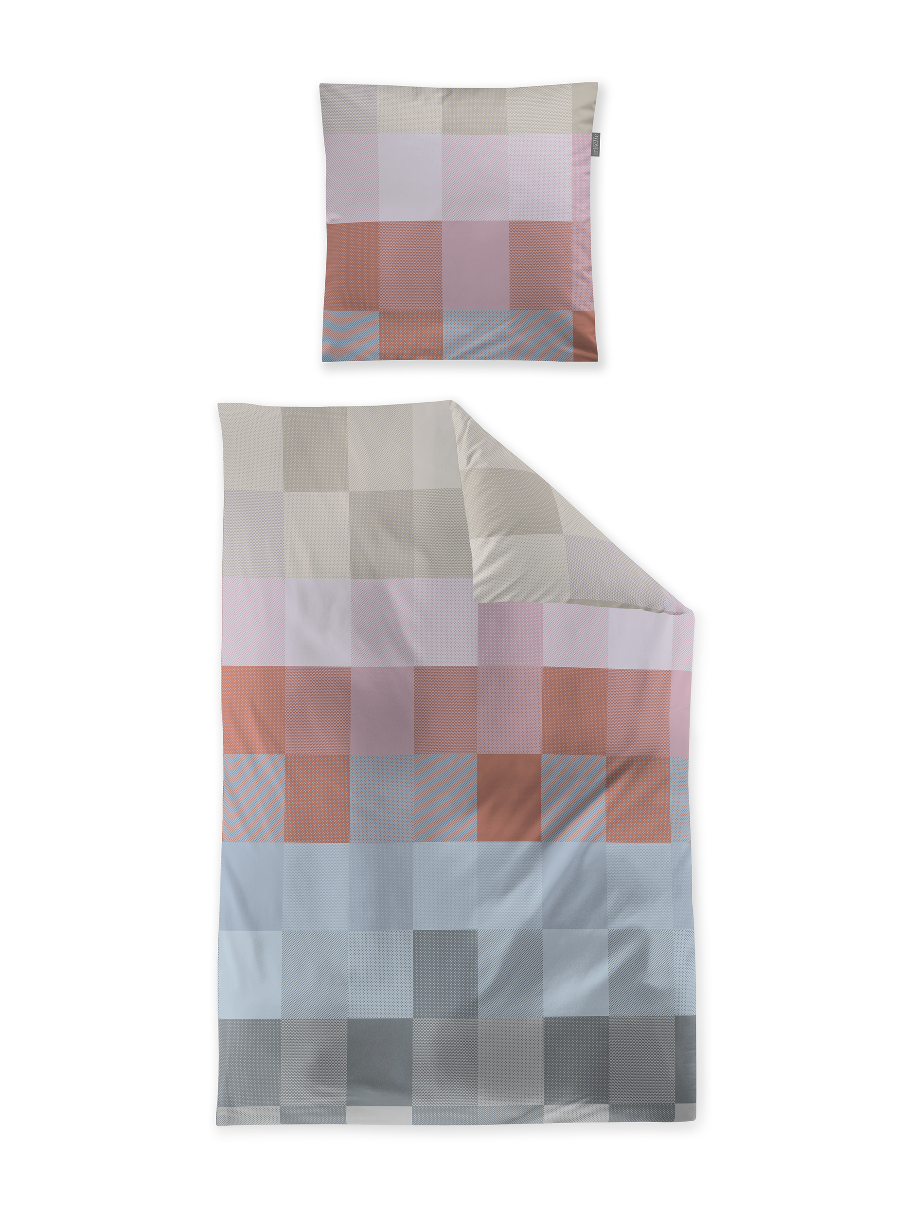 irisette Mako-Satin Bettwäsche WAVE in Farbe ca. 155x220cm, Kissen, Dekoration für Zuhause, Decke, Leinen