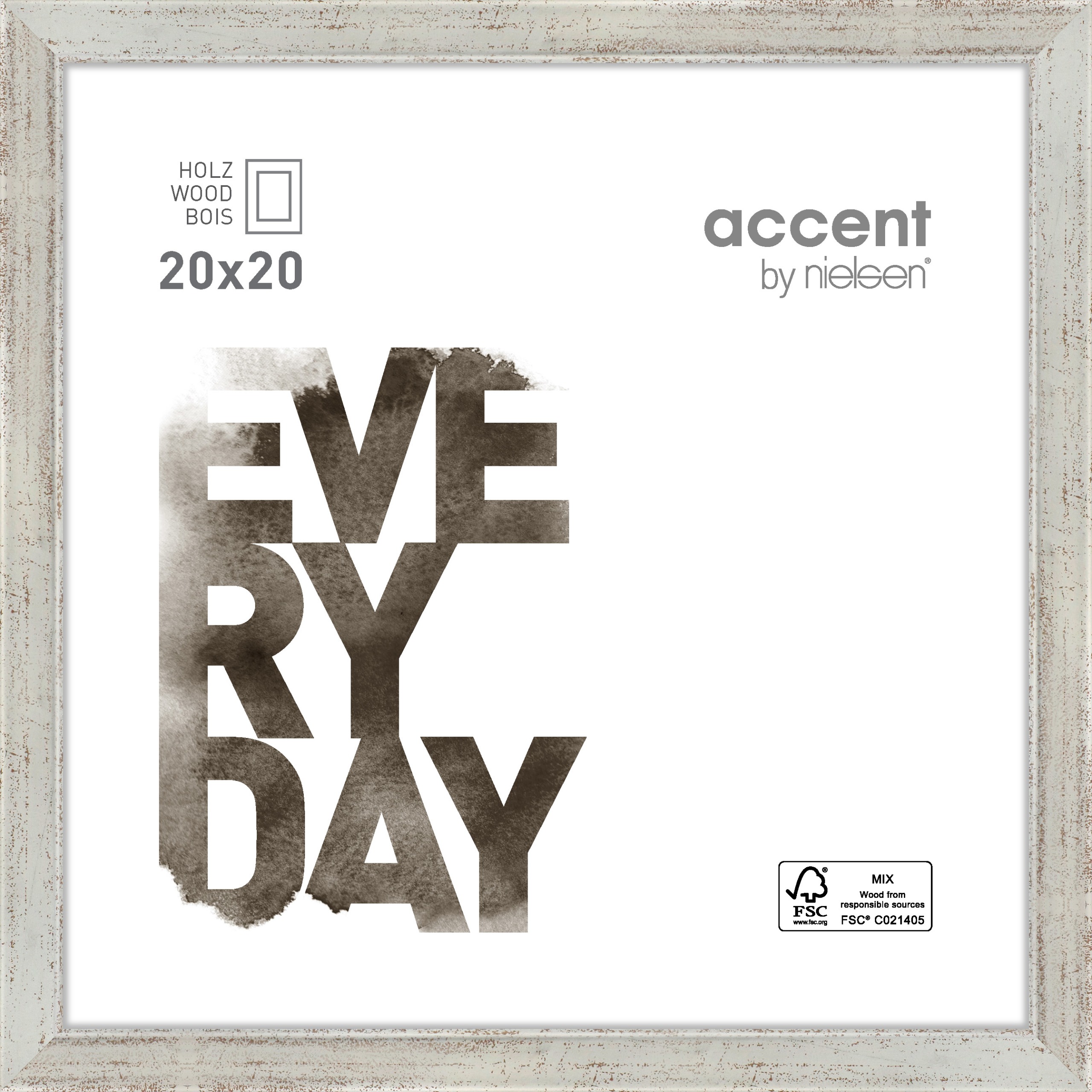 Accent by Nielsen Holz Bilderrahmen Zoom ca. 20x20cm in Farbe Silver