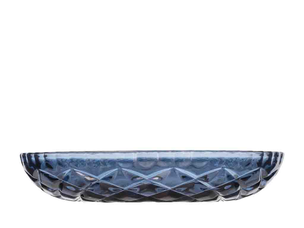 Lyngby Glas Teller 16 cm in Farbe blau