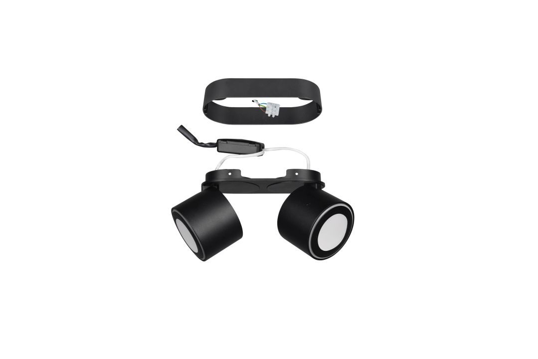 Trio LED-Deckenleuchte TAURUS 2-flammig in Farbe schwarz matt