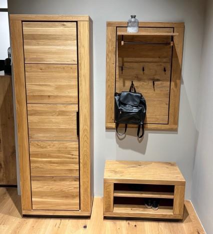 MCA Direkt Garderobenpaneel GRENO GARDEROBE ca. B80 H114,5 T27 cm in Wildeiche massiv geölt