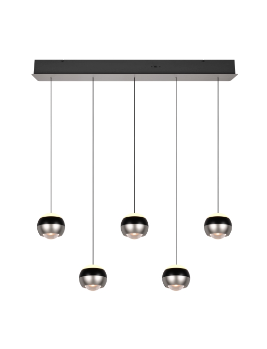Trio Select LED-Pendelleuchte ORBIT 5-flammig in Farbe Nickel matt