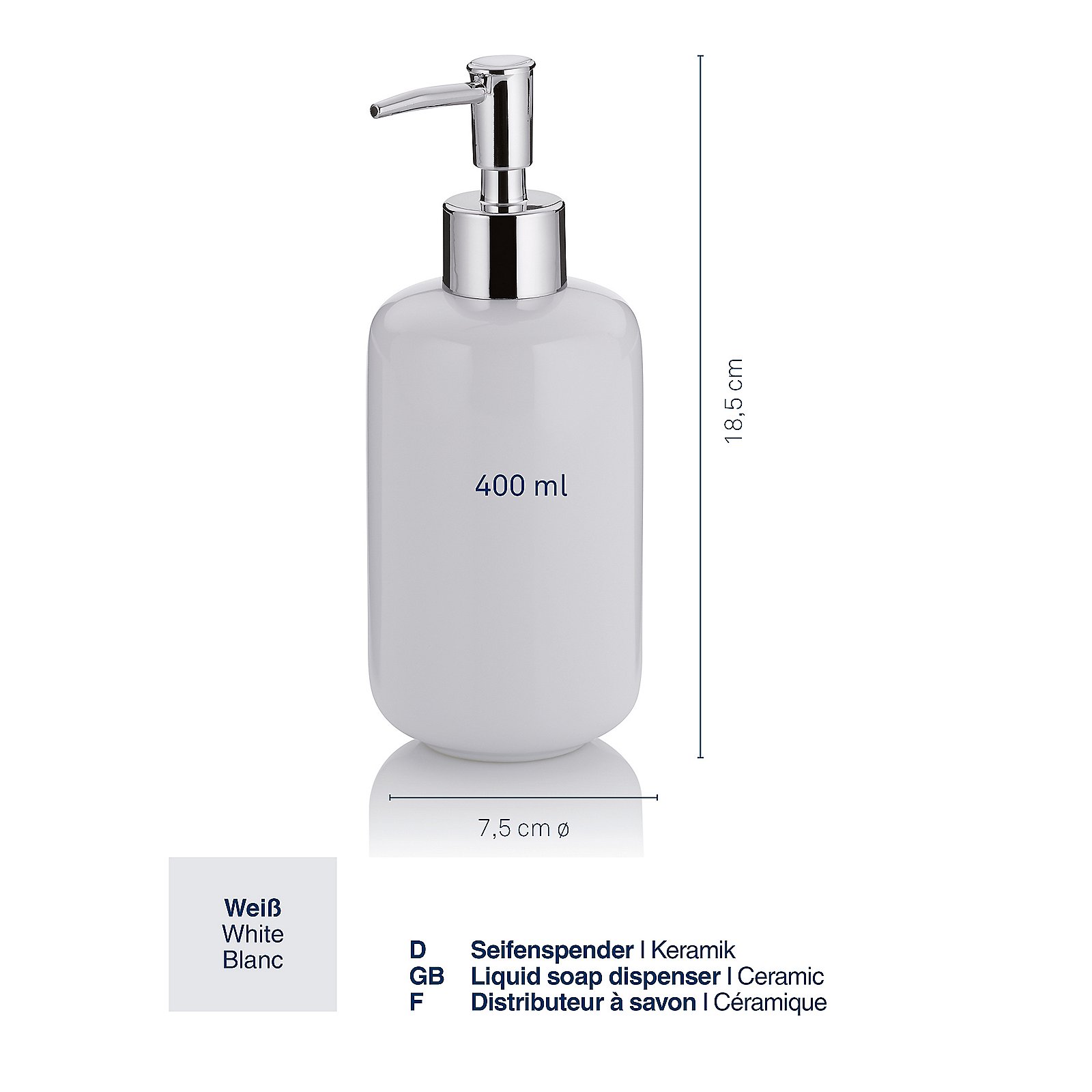 Kela Seifenspender Isabella weiß ISABELLA in , Flasche, Lotion