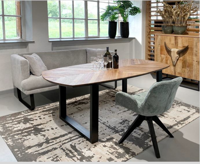 Speisesofa 2-sitzig  ca.B170 H83 T70 cm in Stoff 336/15 Cord creme