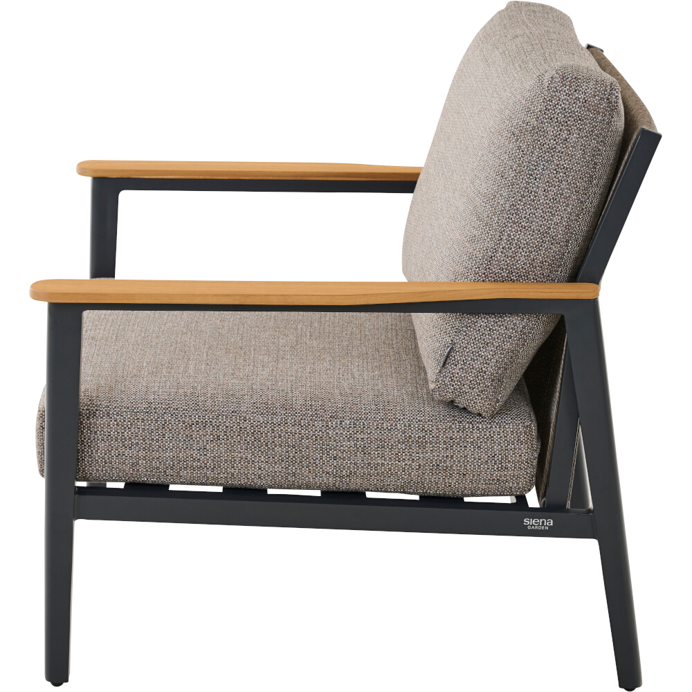 Lounge-Set 3-teilig LIGURIA in Farbe Gardino®-Geflecht twisted in taupe grau , Moebel, Stuhl, Kissen, Dekoration für Zuhause, Sessel