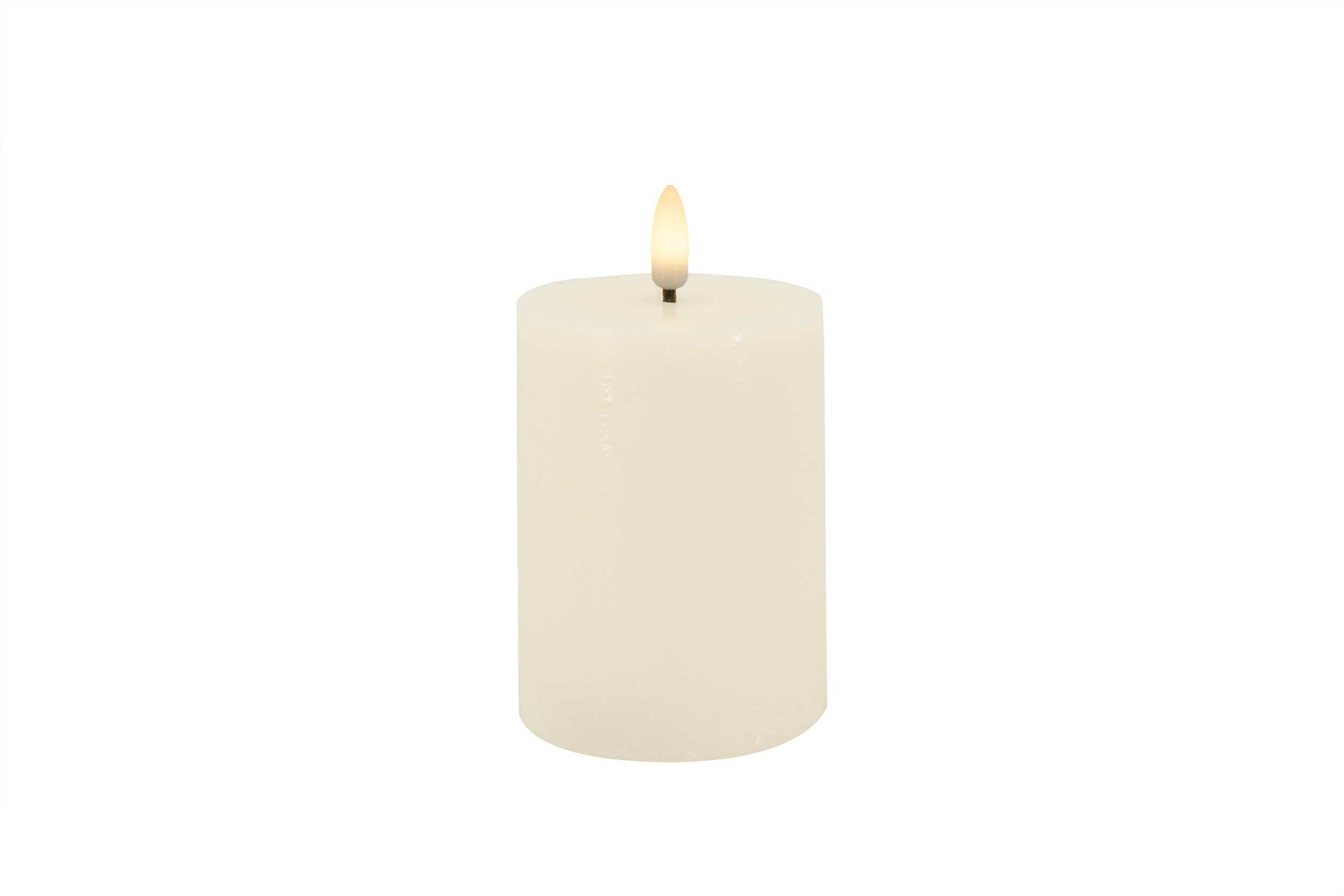 L.C. Wholesaler LED-Stumpenkerze BASIC ca. Ø 7,5, H 10cm in cream rustic, 7.5x10cm