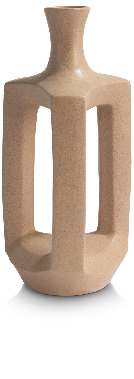 Coco Maison Vase JULES ca. B19 H42 T19 cm in Keramik orange/braun/taupe