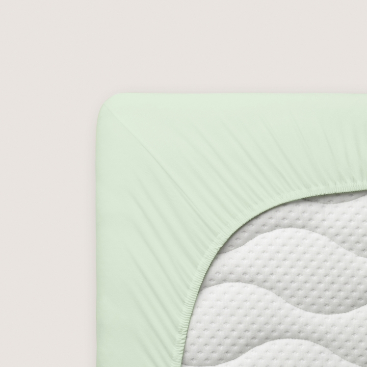 Schlafgut Casual Spannbettlaken ca. 90x190-100x200cm in Farbe Green Light