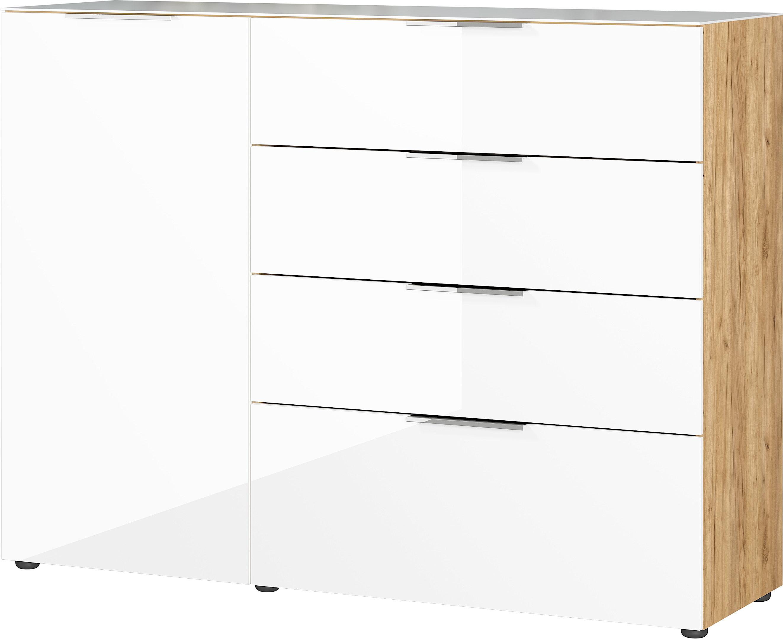 Sideboard GW-Oakland in Navara Eiche/weiß, Moebel, Kabinett, Schublade, Anrichte, Kommode