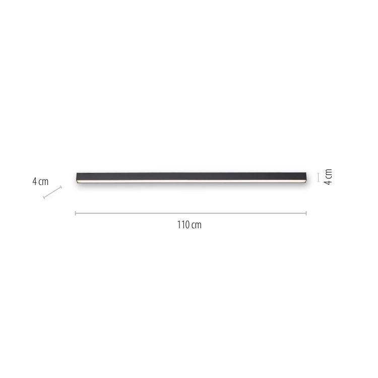 Paul Neuhaus LED-Deckenleuchte PURE LINES STRAIGHT 1-flammig in Farbe anthrazit, Seite, Text