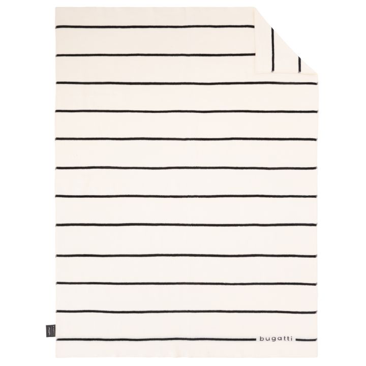bugatti Jacquard-Decke 150x200cm in Farbe wollweiß/schwarz