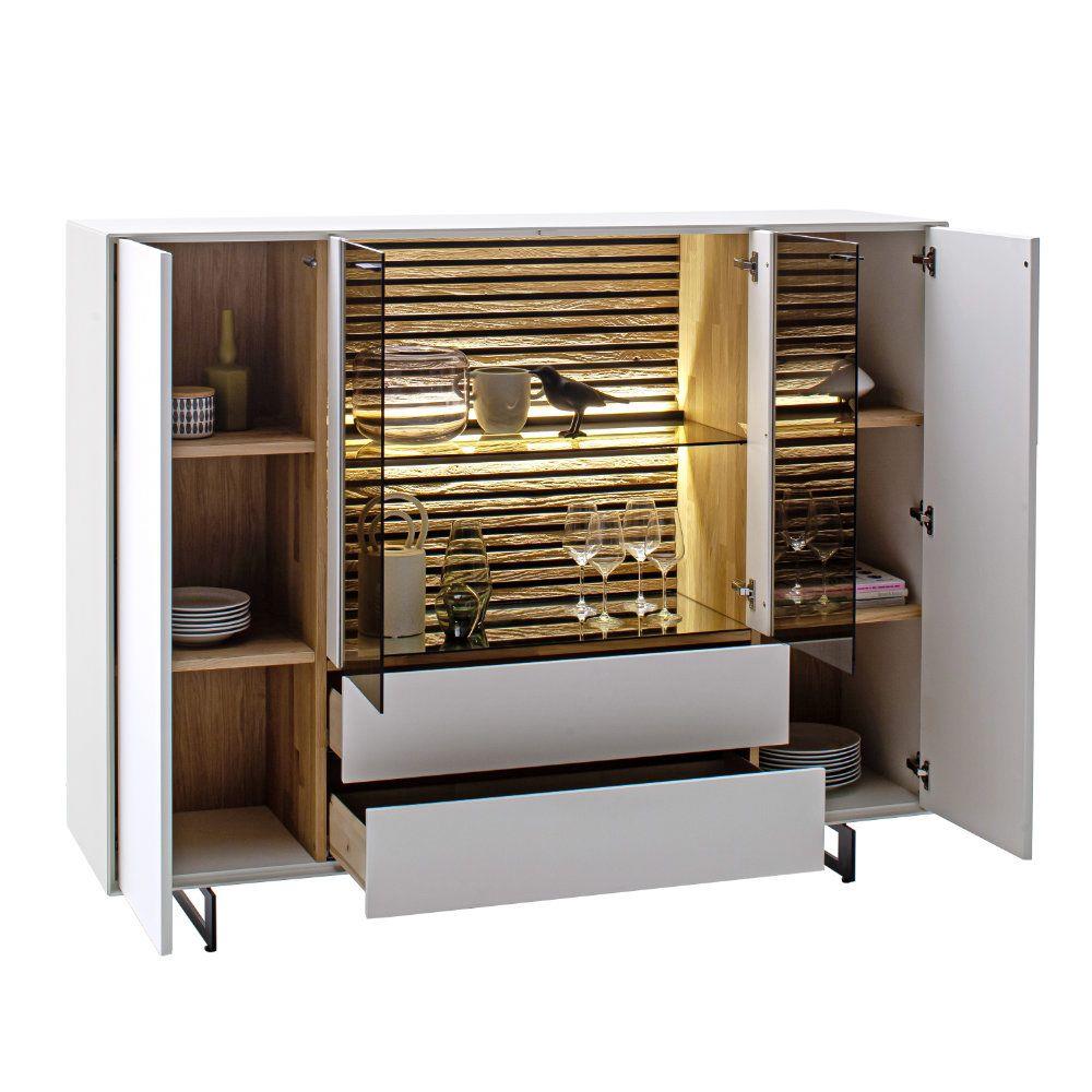 SCHÖNER WOHNEN-Kollektion Highboard YONNA ca. 165x119x44cm in Kerneiche natur gebürstet