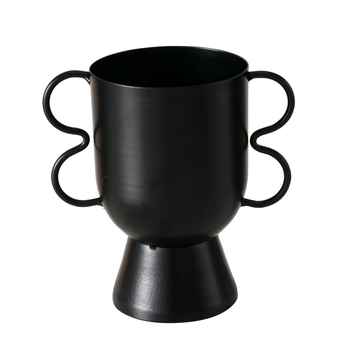 // Vase // Eisen pulverbeschichtet schwarz // Höhe ca. 16 cm