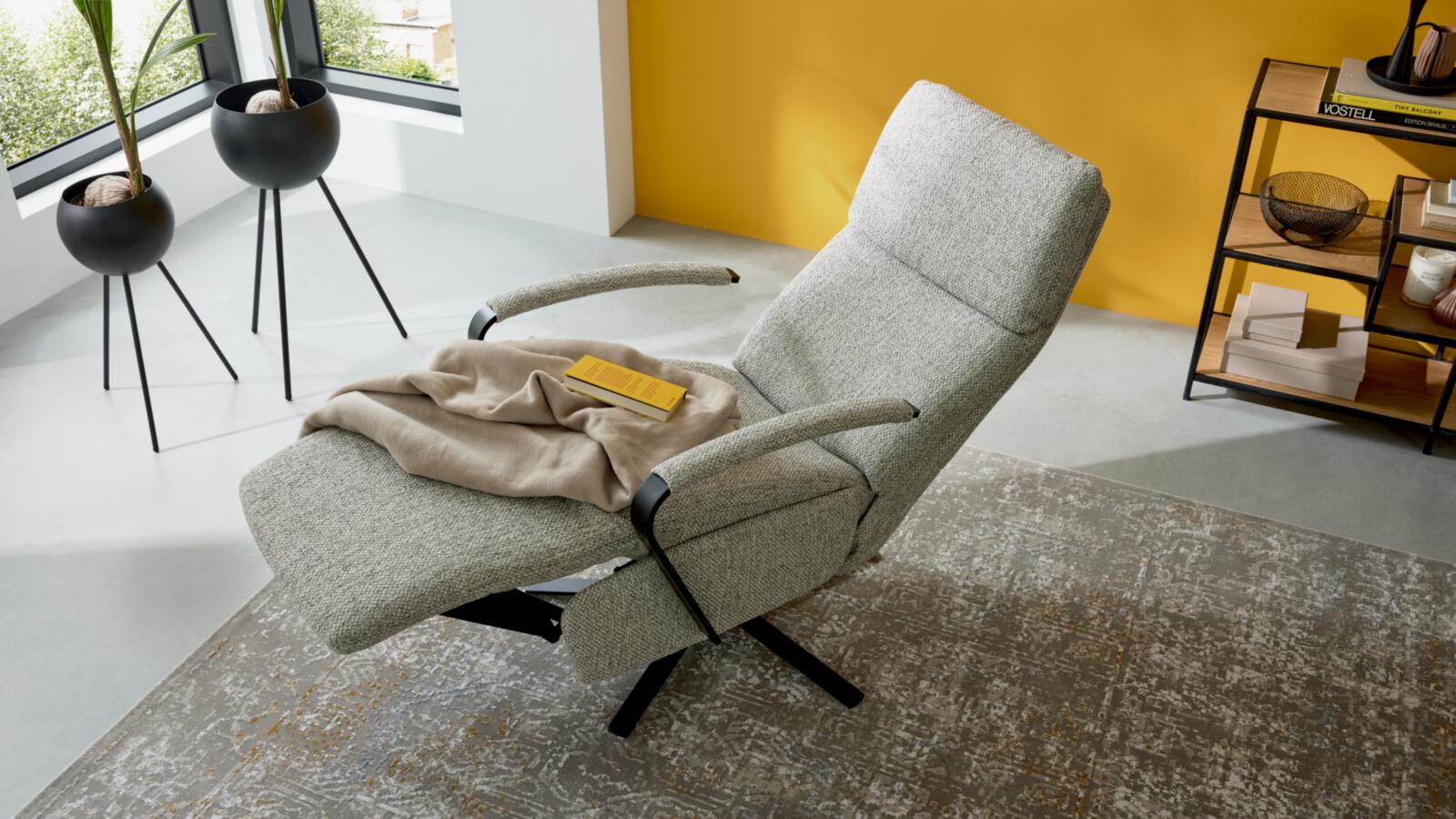 Interliving Relaxsessel IL 4565 in Stoff Jazz silber, Moebel, Stuhl, Sessel, Pflanze