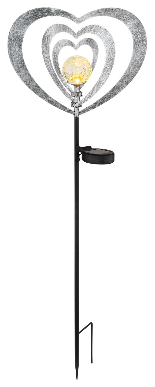 Globo LED-Solarleuchte SOLAR 1-flammig in Farbe Silbergrau, Schwarz matt , Lampe, Lampenschirm, Beleuchtung
