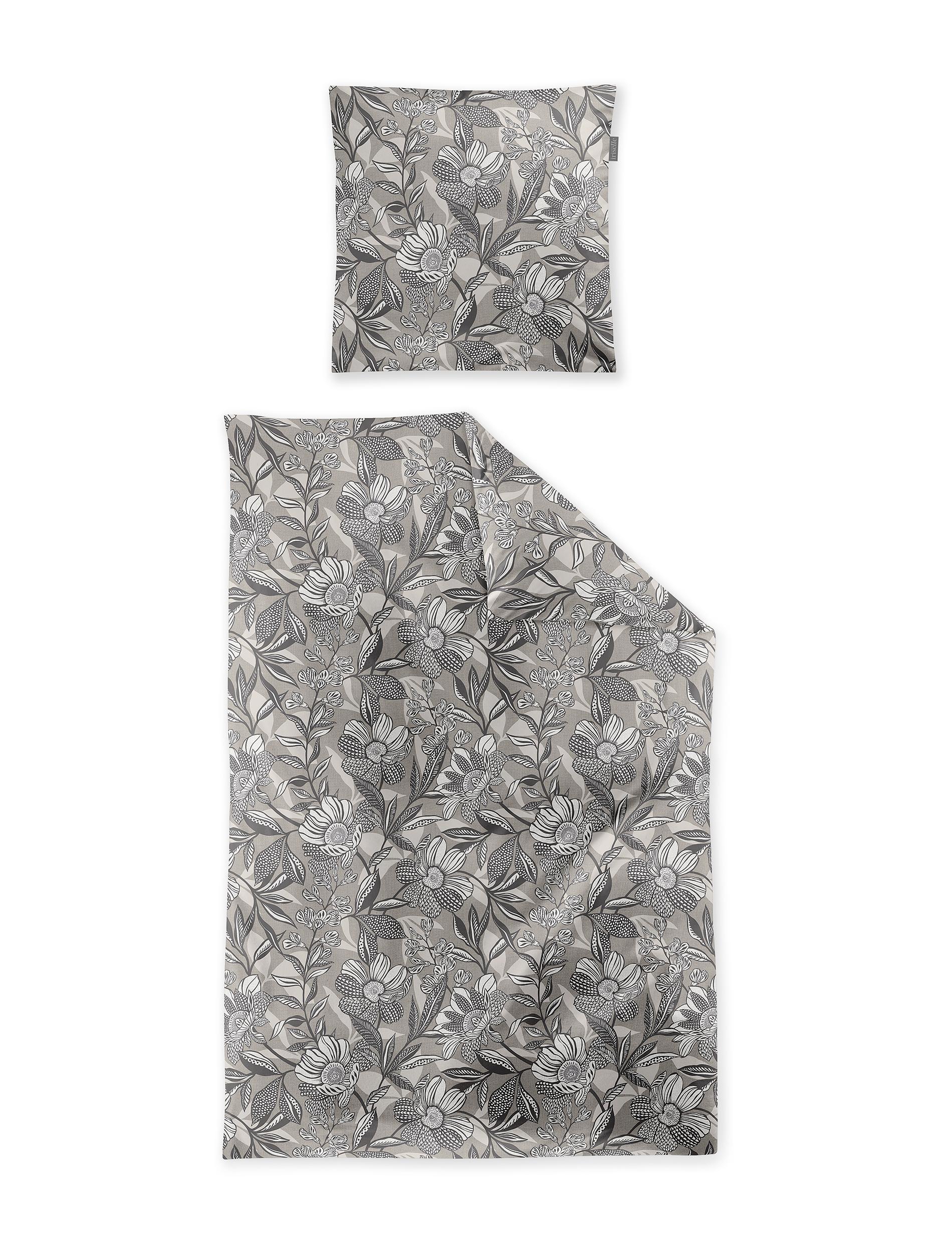 Irisette Mako-Satin Bettwäsche WAVE ca. 155x220cm in Farbe natur, Dekoration für Zuhause, Kissen