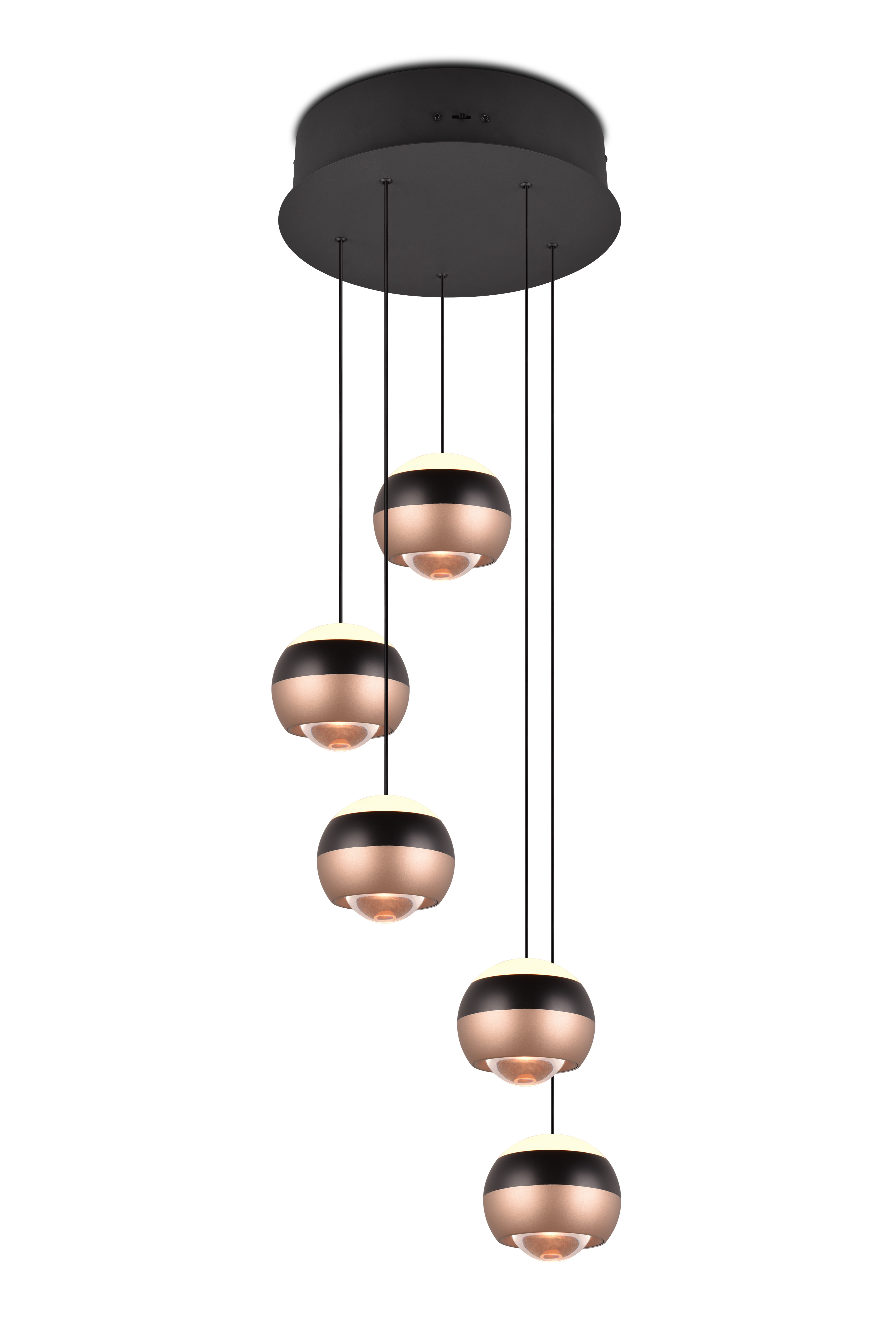 Trio LED-Deckenleuchte Orbit in schwarz-matt
