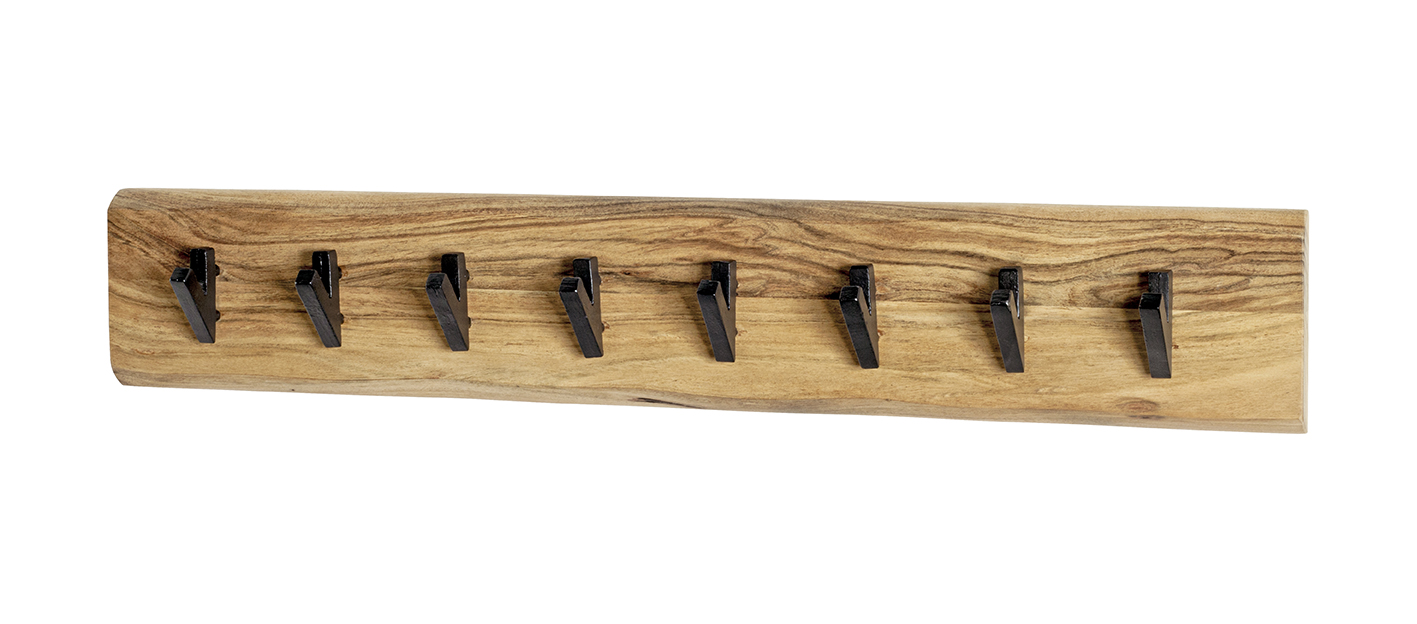 Haku Möbel Wandgarderobe  ca. B90 H15 T9 cm in Massivholz naturbelassen