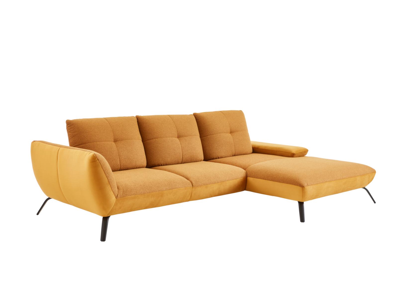Poco Wohnlanschaft Dover XC ca. 301 x 191 cm in Sitz Stoff Portofino Mustard/Korpus Stoff Riviera gold, Couch, Mobiliar, Kissen, Dekoration für Zuhause, Stuhl