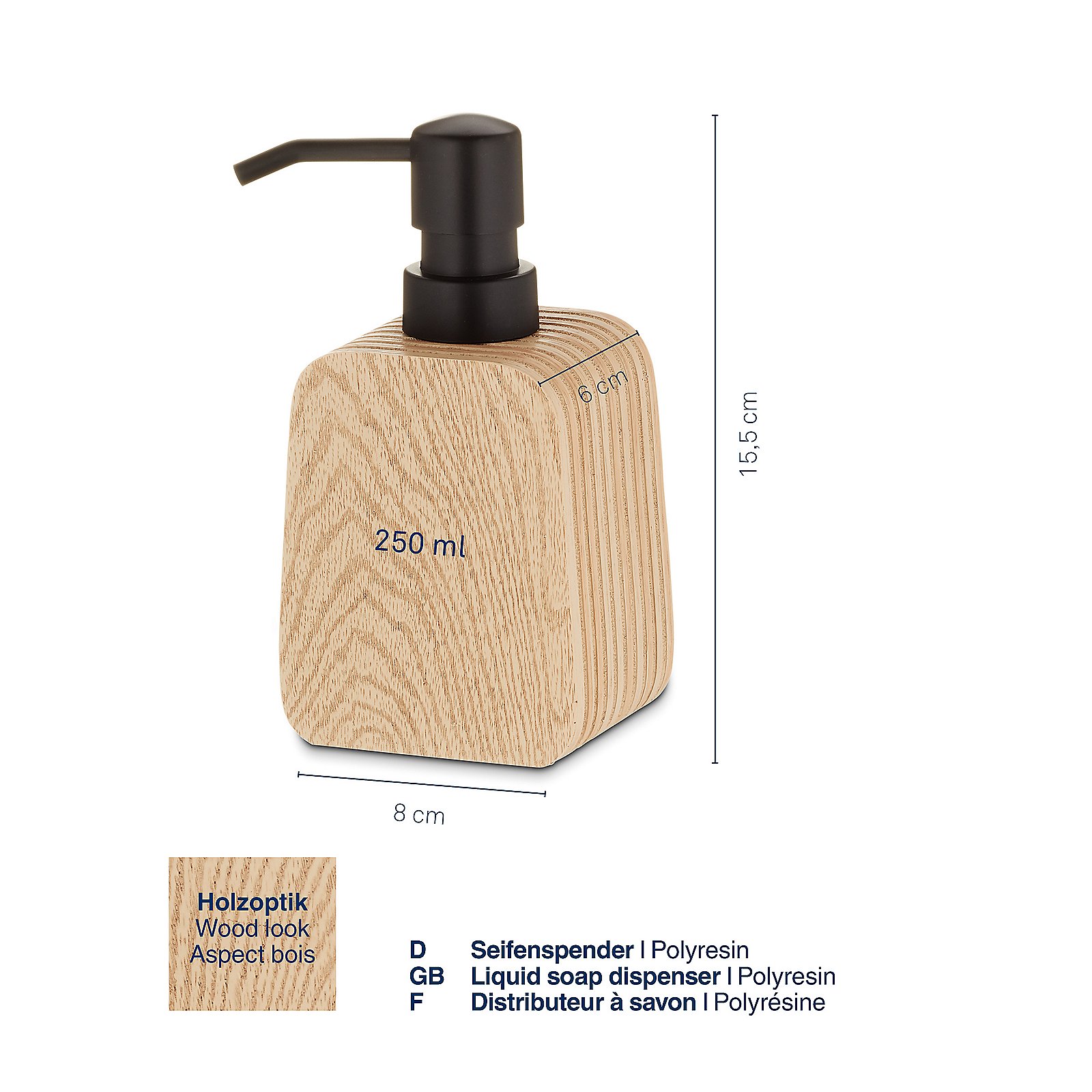 Kela Seifenspender KAIU in natur, Flasche, Lotion, Kosmetik, Parfüm