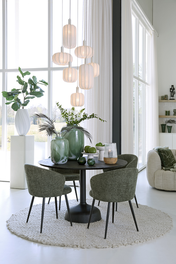 Light & Living Windlicht MINAS in Farbe klar, natur, Esszimmer, Esstisch, Tisch, Dekoration für Zuhause, Teppich