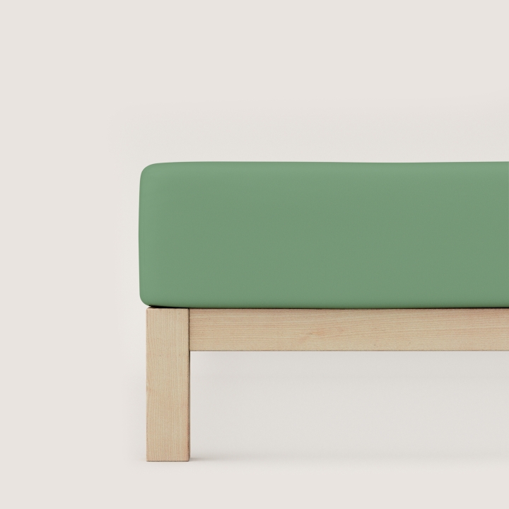Schlafgut Casual Spannbettlaken ca. 180x200-200x200cm in Farbe Green Mid
