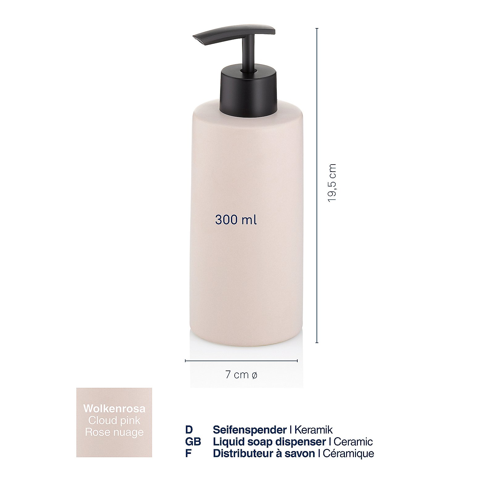 Kela  Seifenspender MATSI in Farbe wolkenrosa, Flasche, Lotion