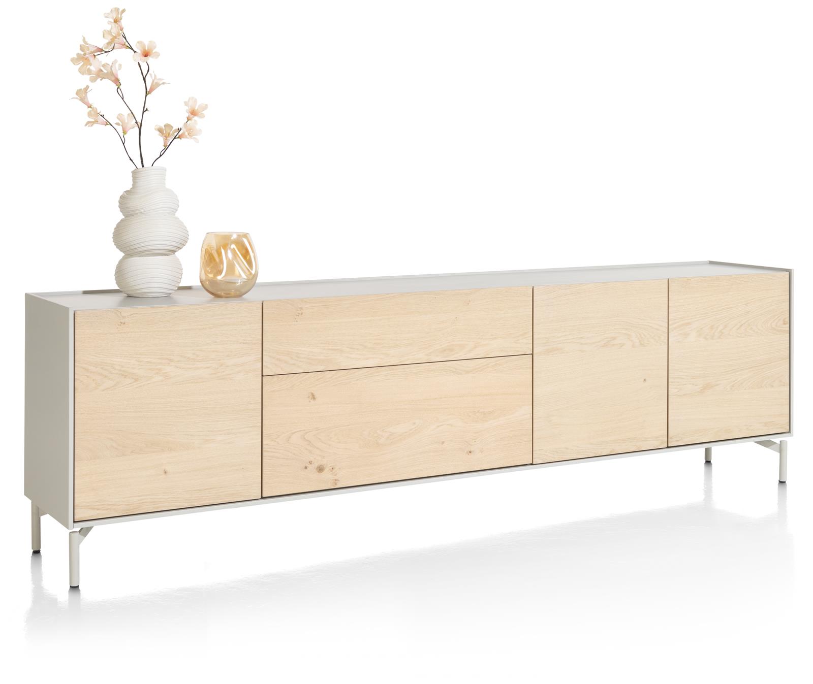 XOOON Sideboard NIORA ca. B240 H70 T42 cm in Eiche natur/silk grey lackiert
