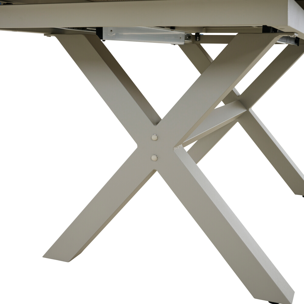 Ausziehtisch SINCRO ca. 160(200)x100cm in Farbe seidengrau, washed grey, Moebel, Tabelle, Schreibtisch, Deckenventilator, Kaffeetisch